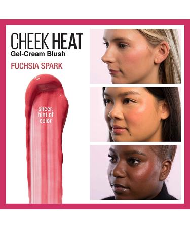 Maybelline Cheek Heat Gel-Cream Blush Fuchsia Spark - 0.27 fl oz (8 ml) | Long-lasting Radiance - Buy Online on GoSupps.com