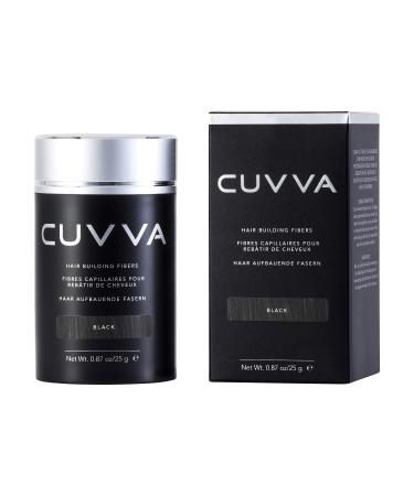CUVVA Hair Fibers for Thinning Hair (BLACK) - Keratin Hair Building Fiber Hair Loss Concealer - Thicker Hair in 15 Seconds - 25g/0.87oz Bottle - For Men & Women 0.87oz/25g Black