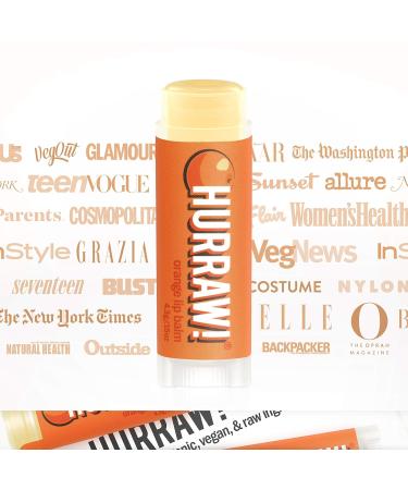 Hurraw! Orange Lip Balm 3 Pack: Organic Certified Vegan Cruelty and Gluten Free. Non-GMO 100% Natural Ingredients. Bee Shea Soy and Palm Free. Made in USA - Buy Online on GoSupps.com