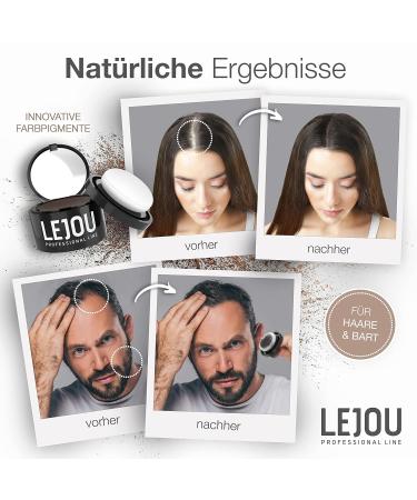 LEJOU Hair Root Powder Medium Brown - Natural Hair Thickening & Concealer | 4g Hair Make-Up for Perfect Hairline - Buy Online on GoSupps.com