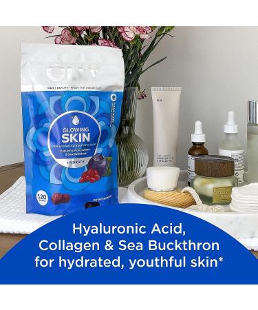 OLLY Glowing Skin Collagen Gummy with Hyaluronic Acid & Sea Buckthorn - Berry Chewable Supplement (120 Gummies) - Buy Online on GoSupps.com