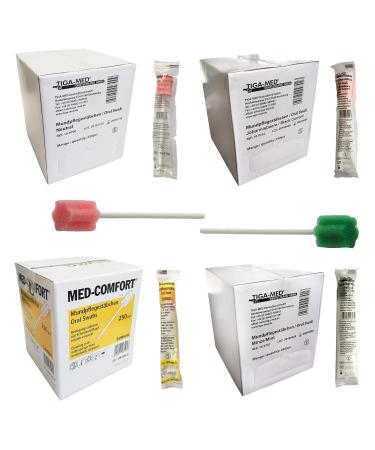 Buy Mint Flavor Oral Care Swabs | Tiga-Med Cotton Buds - 250 Individually Packed for Hygiene - Buy Online on GoSupps.com