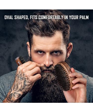 BFWood Boar Bristle Beard Brush - Premium Black Walnut Military Style - Buy Online on GoSupps.com