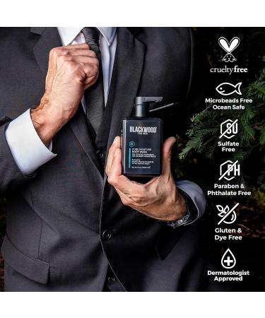 Blackwood For Men Pure Moisture Body Wash (7oz) + Double Duty Beard & Body Scrubber Bundle - Natural Vegan Formula for Sensitive Skin and Workout Recovery - Dual-Sided Men's Shower Tool - Buy Online on GoSupps.com