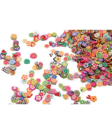 1000pcs Fimo 3D Fruit Design Nail Art Slices Tips Decoration - Assorted Color