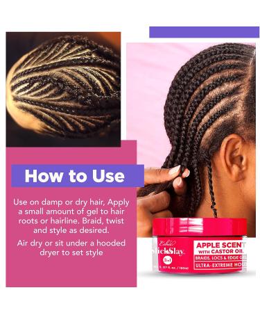 Esha Slick N Slay Braiding Gel 3-in-1 Ultra Extreme Hold for Hair - Peach 17 Fl Oz - Buy Online on GoSupps.com