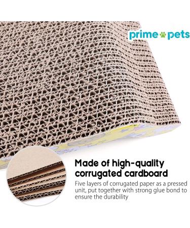 PrimePets 2 Pack Reversible Cardboard Cat Scratcher Pads with Catnip - Corrugated Cat Scratching Lounge Sofa Bed Replacement Pad - Buy Online on GoSupps.com