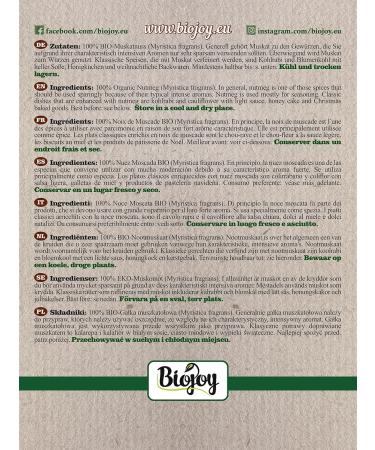 Biojoy Organic nutmeg whole (100g) about 19 pieces (Myristica fragrans) - Buy Online on GoSupps.com