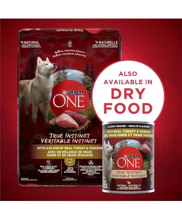 Purina ONE Classic Ground True Instinct Wet Dog Food Turkey & Venison - 368 g Can (12 Pack) - Buy Online on GoSupps.com