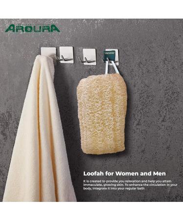Aroura 100% Natural Egyptian Loofah Set of 3 - Exfoliating Loofa for Body | Eco-Friendly | 4x7 - Buy Online on GoSupps.com
