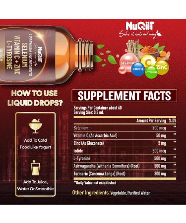 7in1 Selenium Liquid Drops Selenomethionine for Men & Women Thyroid Support Supplement High Absorption Tincture for Immune & Energy Support - 1 FL Oz - 60 Day Supply - Buy Online on GoSupps.com