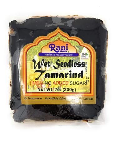 Rani Tamarind, Wet Seedless Block/Slab (Imli) 7oz (200g)  All Natural | No added sugar | Vegan | Gluten Free | NON-GMO | Indian Origin 7 Ounce (Pack of 1)