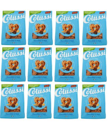 Pack of 12 Colussi Biscotti Frollino con Cioccolato butter biscuits with chocolate chips 300 g