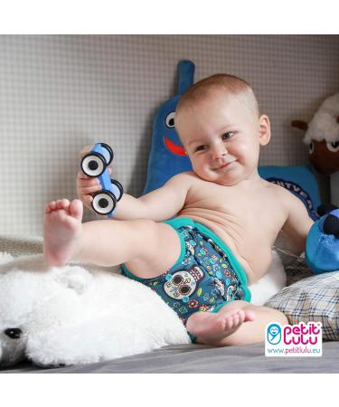 Petit Lulu Cloth Nappy Wrap | One Size (11-35.2 lbs) | Washable Diaper Cover | Happy Owls Design | Made in Europe - Buy Online on GoSupps.com