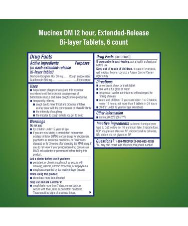 Mucinex DM 12 Hr Expectorant & Cough Suppressant Tablets - 6ct Pack (6 Packs) | Buy Internationally - Buy Online on GoSupps.com