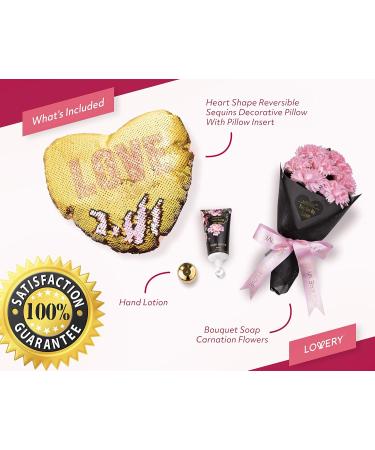 Luxury Bath and Body Gift Baskets for Women | Spa Gift Set with Essential Oils Floral Soaps Hand Lotion & Heart Pillow - Perfect International Gifts - Buy Online on GoSupps.com