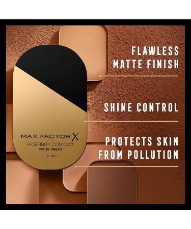 Max Factor Facefinity Compact Durable Matte Foundation Compact with Filter SPF20#040 Creamy Ivory - Refill Refill 10g - Buy Online on GoSupps.com