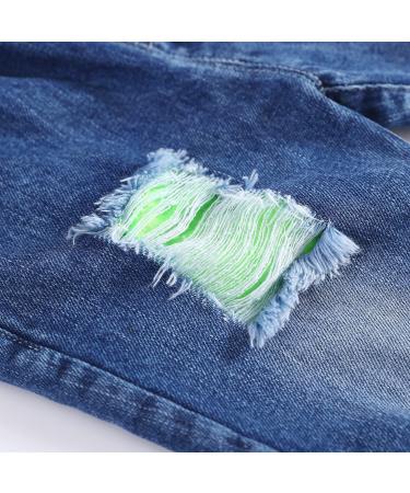 KIDSCOOL SPACE Baby Ripped Jean Toddler Pants 2-3 Years Blue | Elastic Waist Distressed Denim - Buy Online on GoSupps.com