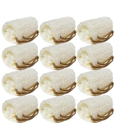 4"Plant Sponge 100% Natural Loofah Exfoliating Body and Face Sponge Scrubber for Skin Care in Bath Spa Shower(Pack of 12) Made with Eco-Friendly and Biodegradable Shower Luffa Sponge