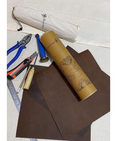 Full Grain Buffalo Leather Sheets for Crafts - 3 Pack (12x12) with Leather Cord (36) - Ideal for Jewelry, Wallets, Cricut, Leatherworking - Brown Squares - Buy Online on GoSupps.com