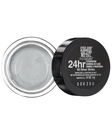 Maybelline ColorTattoo Metal 24HR Cream Gel Eyeshadow Silver Strike 0.14oz - Long-Lasting Eye Makeup - Buy Online on GoSupps.com