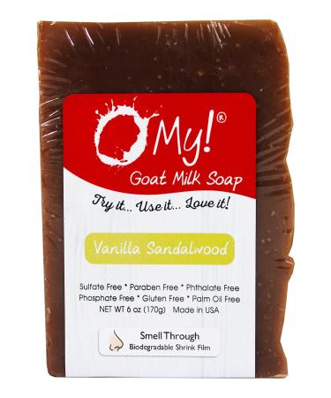Goat Milk Soap 6oz Bar - Vanilla Sandalwood | Hydrating Exfoliating & Paraben Free | Leaping Bunny Certified | Made in USA - Buy Online on GoSupps.com