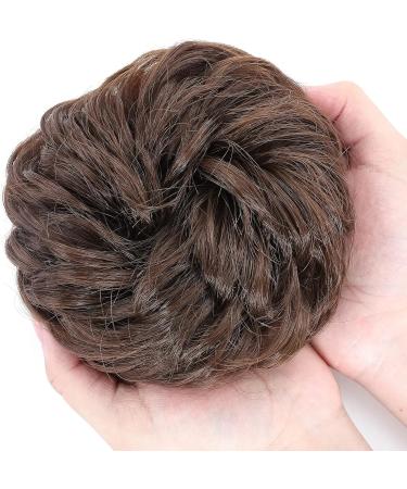 Maroon Bun Extensions - Thick Updo Hairpiece for Wavy Curly Hair - 45g Brown - Buy Online on GoSupps.com