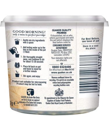 Quaker Oat So Simple Sweet Cinnamon Porridge Pot 57g - Delicious Breakfast On-the-Go - Buy Online on GoSupps.com