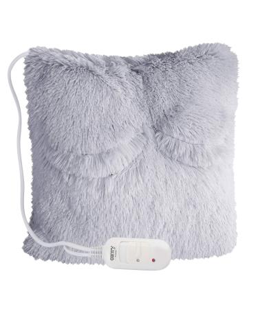 Camry CR 7428 Electric heating cushion thermal pillow with remote control and soft washable cover 38 x 38 cm 2 heating levels heat therapy back cushion overheating protection gray 38 x 38 x 10 cm