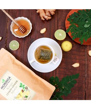 Moringa Mantra Moringa Lemon Ginger Herbal Tea 50 Dip Bags Organically Grown Moringa Infusion - Buy Online on GoSupps.com