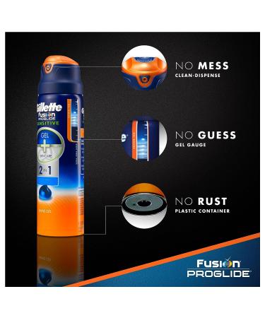 Gillette Fusion ProGlide 2-in-1 Shave Gel Sensitive 6 oz - Smooth & Comfortable Shave - Buy Online on GoSupps.com