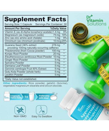 Appetite Suppressant for Weight Loss - Pills for Women w/ Garcinia, Ginger root, Guarana - Fat Burners, Metabolism Booster for Women & Men (1 Bottle, 30 Capsules) 30 Count (Pack of 1) - Buy Online on GoSupps.com
