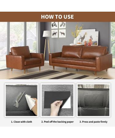 5x8 Self-Adhesive Leather Repair Patch for Sofas, Car Seats, Handbags - Brown - Buy Online on GoSupps.com