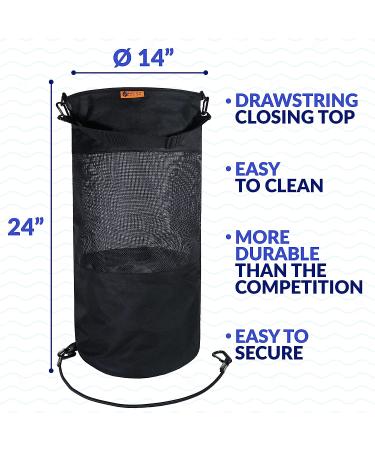 Port City Creations Boat Trash Bag - Portable Outdoor Mesh Bag for Boat, Kayak & Camper (Black) - Buy Online on GoSupps.com