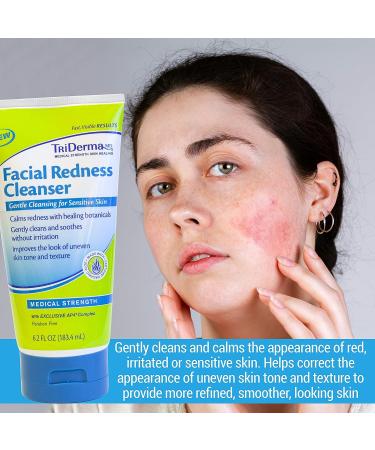 TriDerma Facial Redness Cleanser 6.2 oz - Soothes and Improves Red, Irritated Skin - Buy Online on GoSupps.com