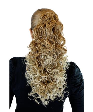 Hairpiece braid blonde mix approx. 40cm voluminous curls butterfly clip on 6046-16T88