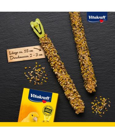 Vitastras Kr cker for Canary Birds - Nutritious Egg & Grass Seed Nibbles with Vitamins & Minerals | Sugar-Free Long Snacks (10x2 Pieces) - Buy Online on GoSupps.com