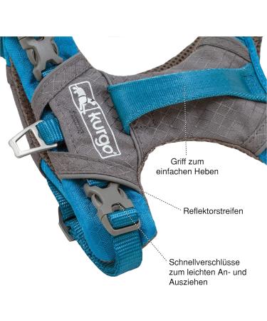 Kurgo Journey Air Dog Harness XL - Padded Chest & Back Handle for Dogs 34-47 kg - Red/Gray - International Shipping - Buy Online on GoSupps.com