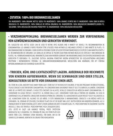 Organic Nettle Seeds 100g - Premium Bio Nettle Seeds for Health & Wellness | 100% Gently Dried - Buy Online on GoSupps.com