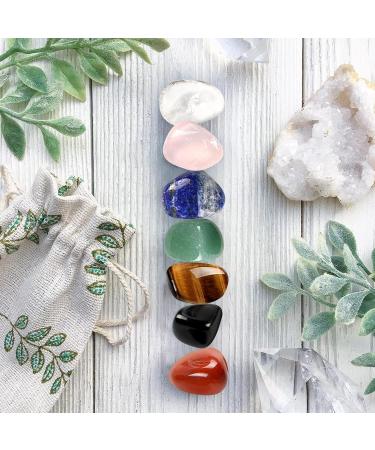 7pcs Natural Stones Set for Beginners - Healing Crystals & Gemstones for Chakra Balancing, Stress Relief, and Yoga - Reiki Puff Pocket Palm Stones for Home Decoration - Buy Online on GoSupps.com