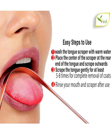 Ved Copper Tongue Scrapers - 2 Pack Natural Breath Freshener & Eco-Friendly Travel Bag - Buy Online on GoSupps.com