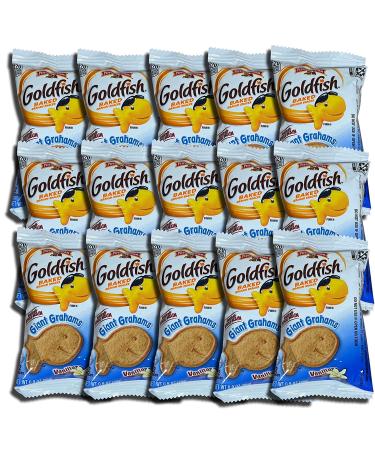 Giant Graham Cracker Shaped Gold Fish | 30 Individual Packs | Vanilla Flavor - Pack of 15 - Buy Online on GoSupps.com