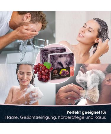Premium Vegan Grape Soap Bar - Natural Shower Gel & Solid Shampoo for All Skin Types - 110g Panu Soap - Buy Online on GoSupps.com