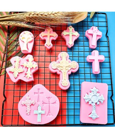 9 Piece Cross Fondant Mold Set for Cake Decoration and Crafting Projects - Silicone Molds for Cupcake Topper, Sugarcraft, Polymer Clay - Buy Online on GoSupps.com