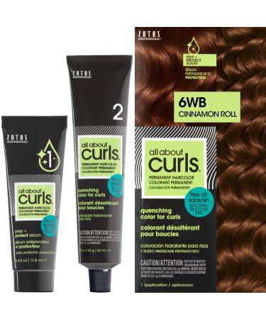 All About Curls 6WB Cinnamon Roll (Medium Blonde - Cool Undertone) Permanent Hair Color (Prep + Protect Serum & Hair Dye for Curly Hair) - 100% Grey Coverage Nourished & Radiant Curls Hair Color Dye w/ Protect Serum