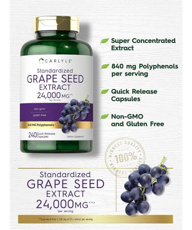 Carlyle Grape Seed Extract 24,000 mg - 240 Capsules | Antioxidant Support - Buy Online on GoSupps.com
