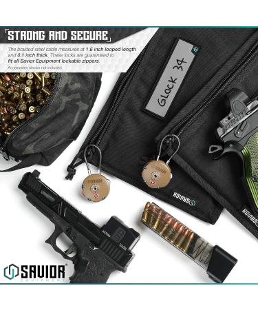 Savior Equipment TSA-Approved Cable Travel Locks - 3-Digit Combination for Rifle Bags & Gun Cases - 2 Pack, Obsidian Black - Buy Online on GoSupps.com
