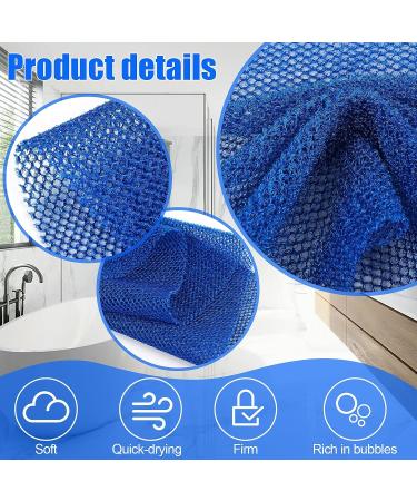 African Exfoliating Net Sponge Set - Nylon Bath Scrubber Towel for Smooth Skin - 2 Pcs Blue and Yellow - Buy Online on GoSupps.com