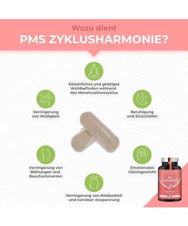 Buy PMS Cycle Harmony Supplement - Vegan Capsules for Pain Relief | Nutrimea - Lemon Balm Monk Pepper & Saffran Safrinside  - Buy Online on GoSupps.com