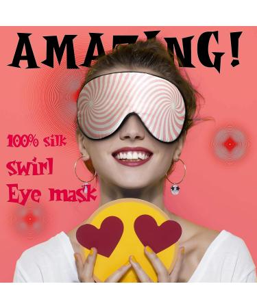 100% Silk Sleep Mask with Adjustable Strap | Comfortable & Super Soft Eye Mask | Ultimate Sleeping Aid | Blindfold DizzyingLines-Pink - Buy Online on GoSupps.com